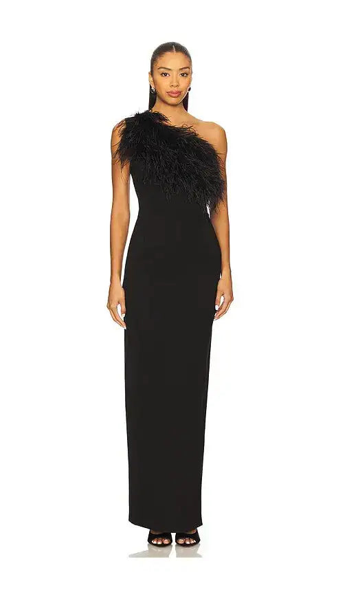 Blair Feather Gown Black / S