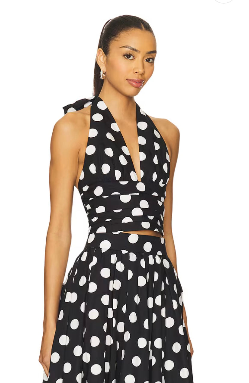 売れ筋商品|||ヴィンスカムート カットソー トップス レディース Women's Solid-Color Tie-Neck Knit Halter Top Rich Black Frame Women's Sleeveless Turtleneck Top | $128.00 | Saint