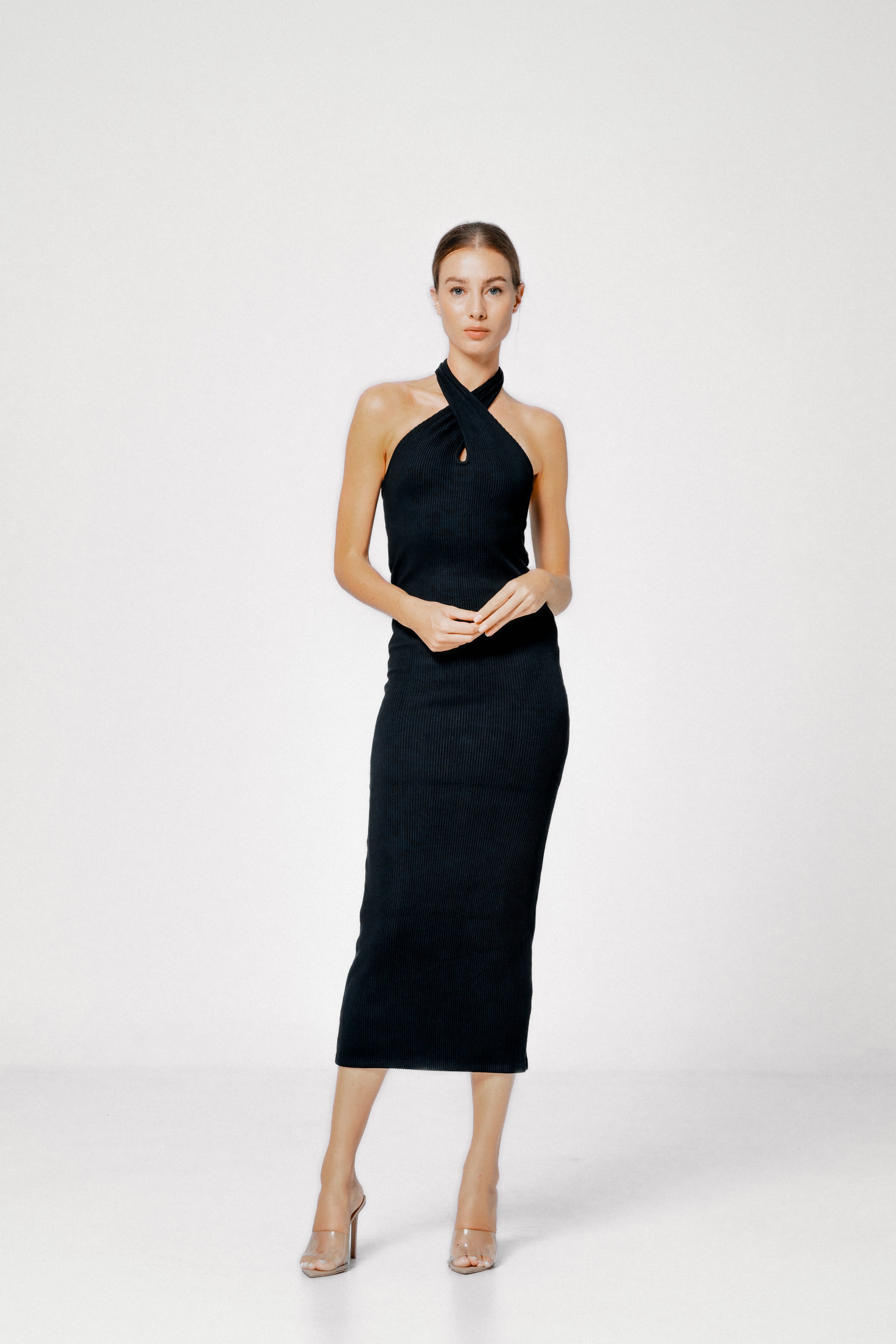 slim fit dress slacks Lozza Halter Neck Maxi Dress – SANS FAFF