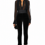 Velvet Tuxedo Cigarette Pants