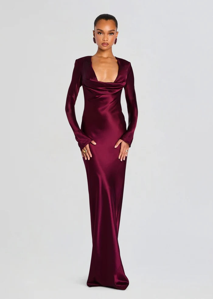 Anna Cowl Evening Dress Black / M