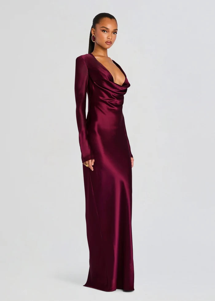 Anna Cowl Evening Dress Black / M Anna Cowl Evening Dress Black / M