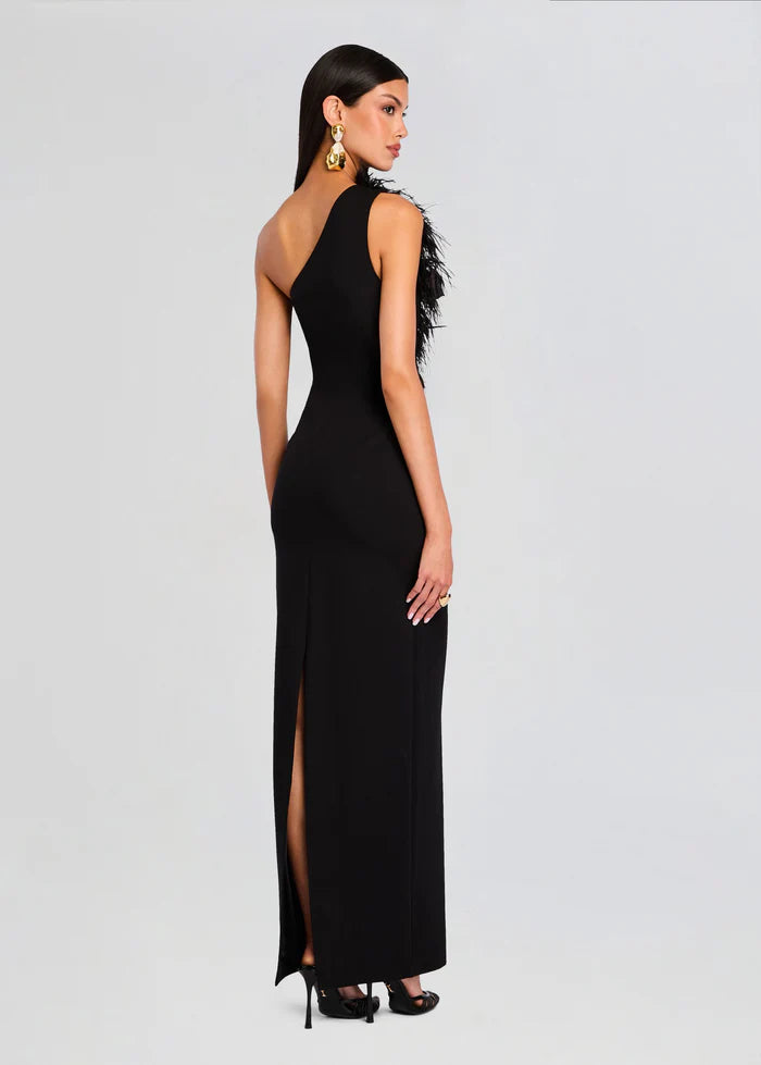honest abe's feather dress BLACK MAXI WITH PANELS | CULT MIA its made to stand out Luxury Beaded Evening Dress with