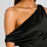 Ivy Satin Off The Shoulder Mini Dress