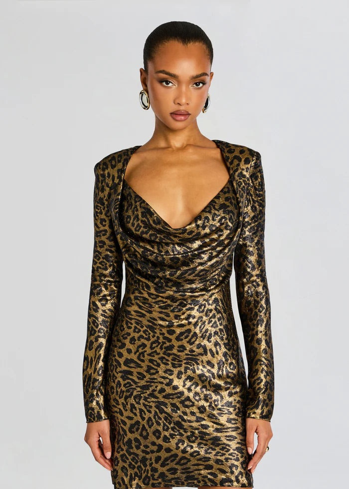 Madeleine Mini Reversi Dress in Leopard