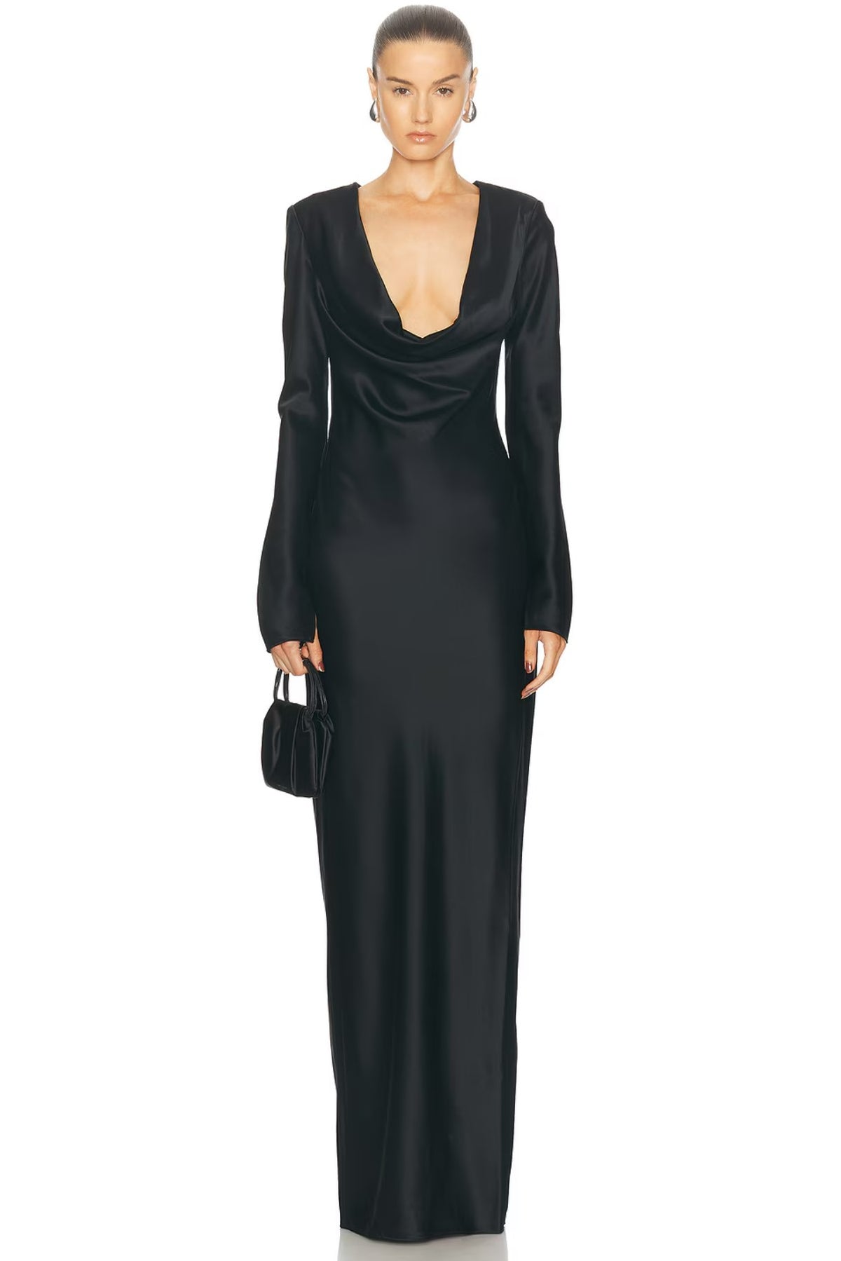 anna in black dress SANS FAFF Cowl Evening HJYCHN Elegant Velvet Shawl Sleeve Type:STRAIGHT SIZE:US 12 size cardboard cutout standup