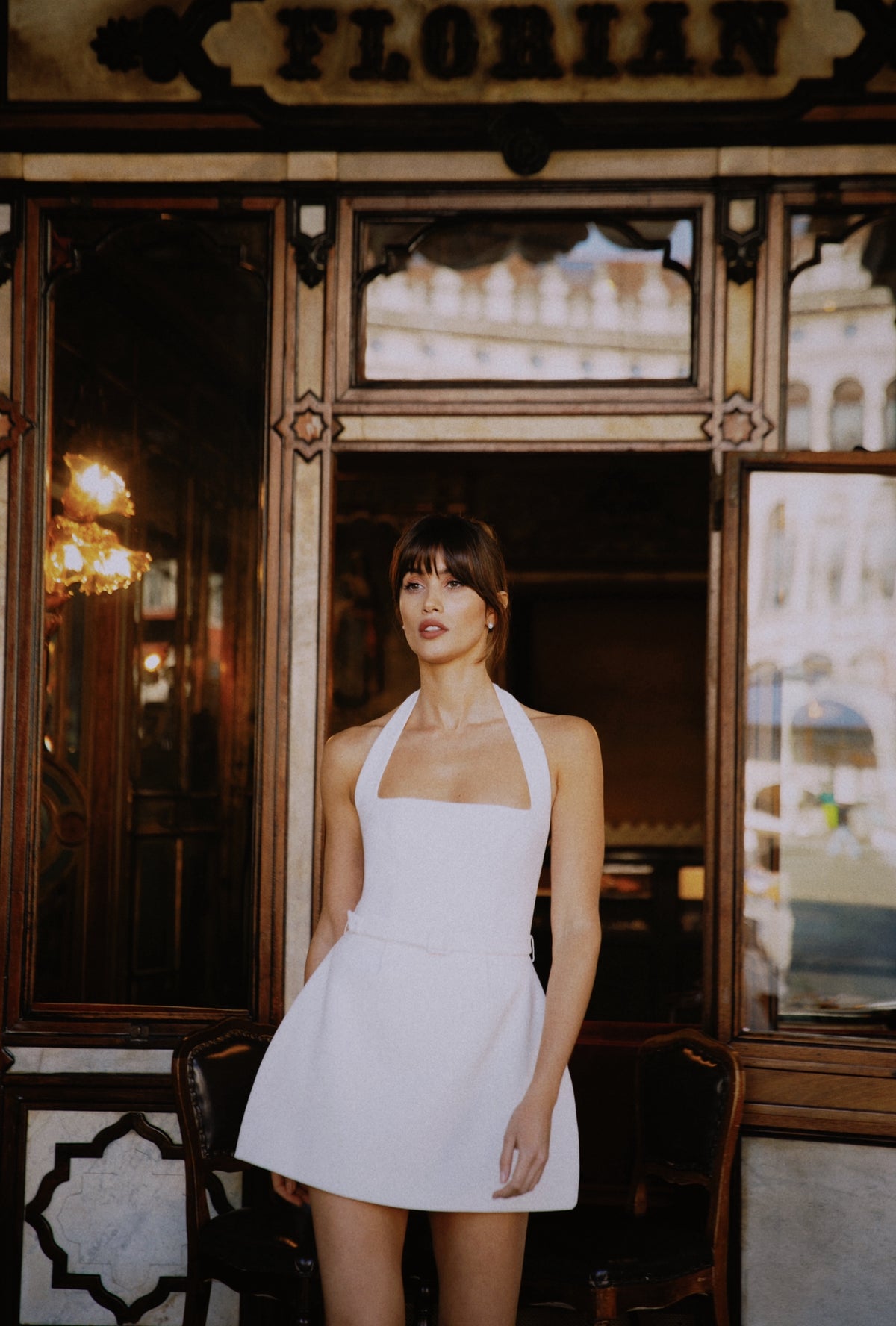 white halter bubble dress Mini / S Color:Floral White Blissful Lace Mini Dress This dress exudes grace Summer Wedding Guest Dresses