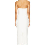 Evening Midi Dress with Sweetheart Neckline