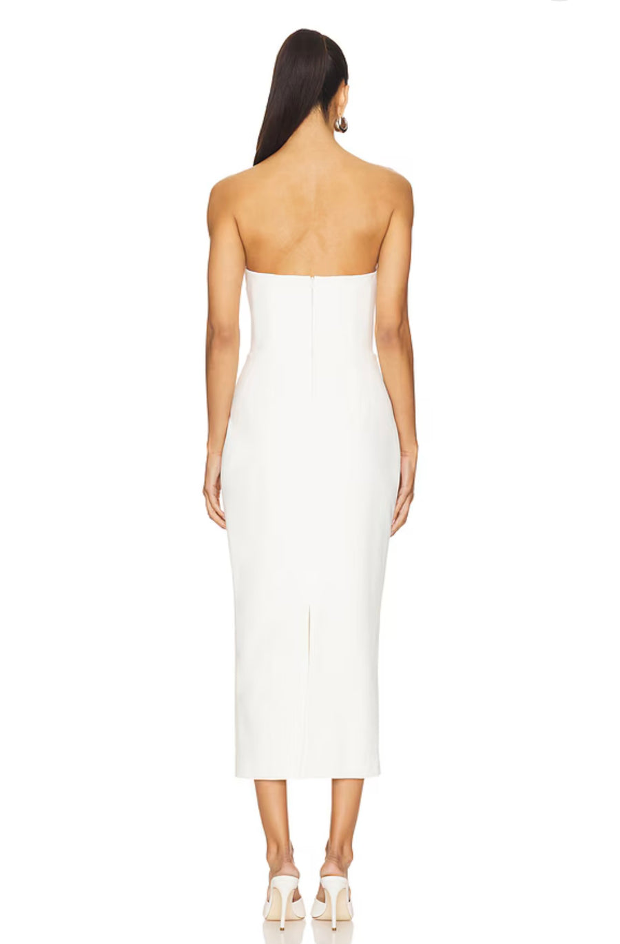 Evening Midi Dress with Sweetheart Neckline