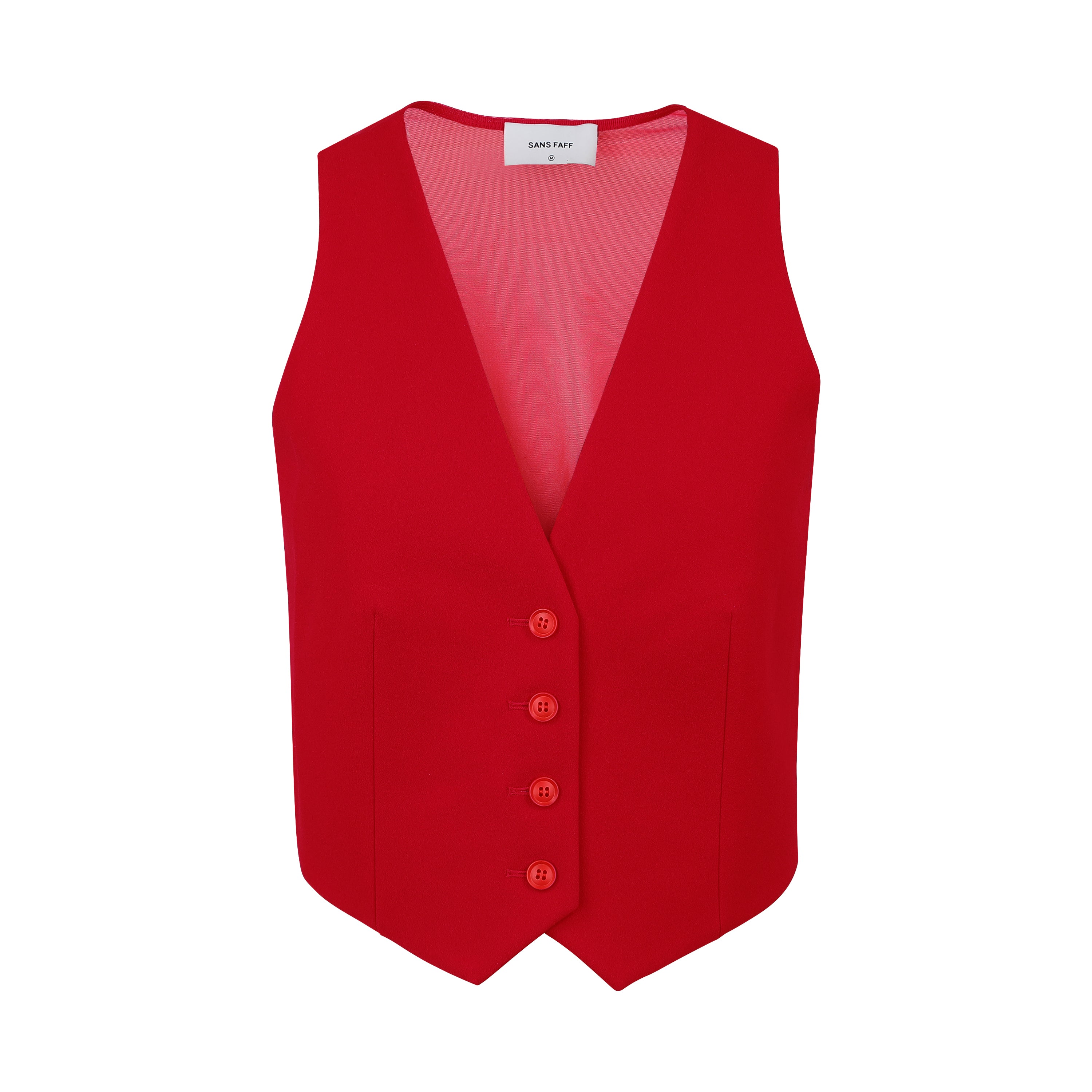 トップス TENDER CO. COLLARLESS VEST Red Tenderheart Vest | AHGstore