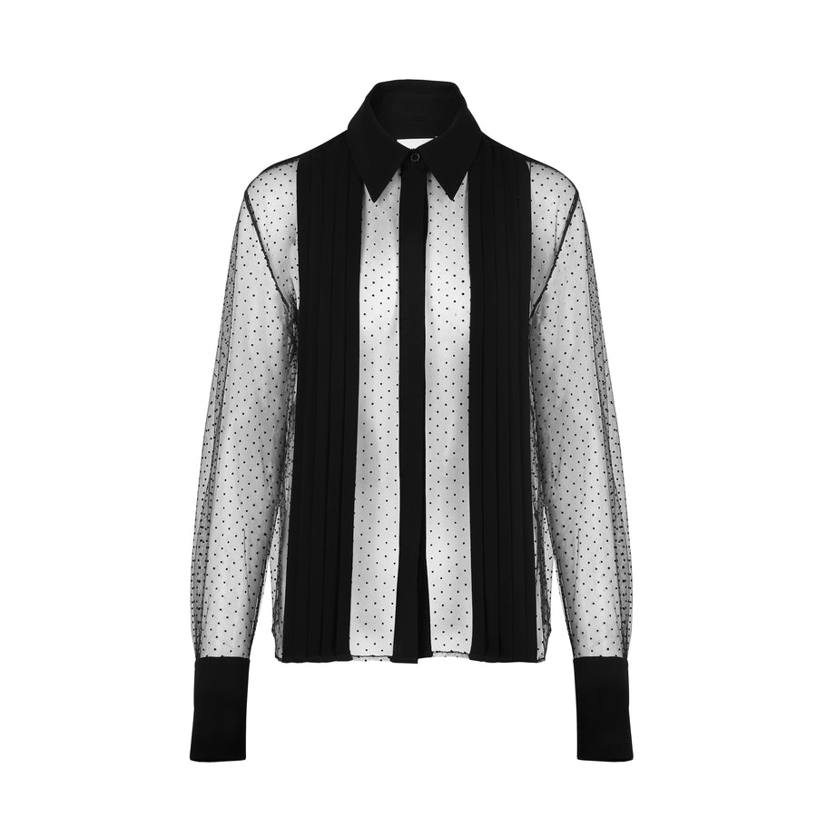 Meghan Panelled Polka Silk Blouse