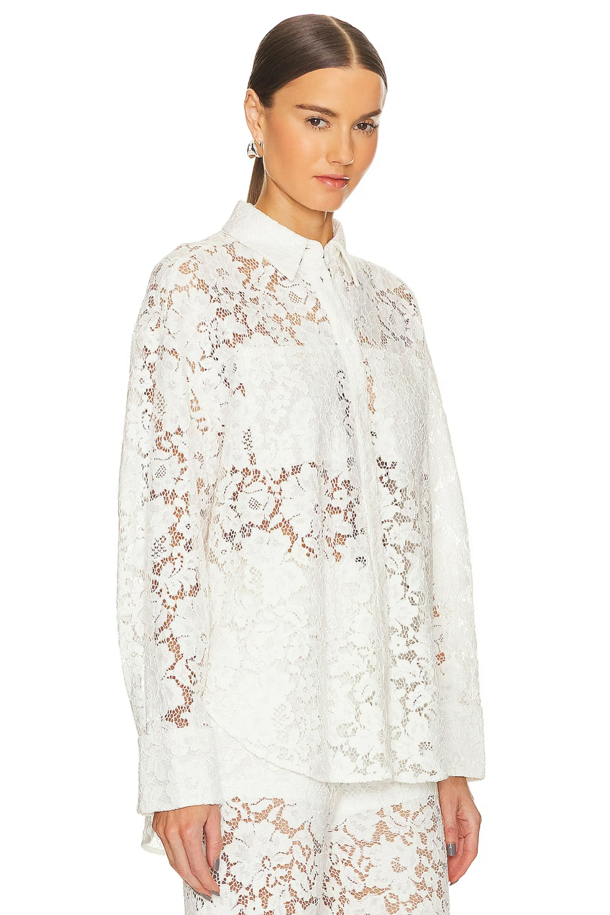 London Lace Oversized Dress Shirt