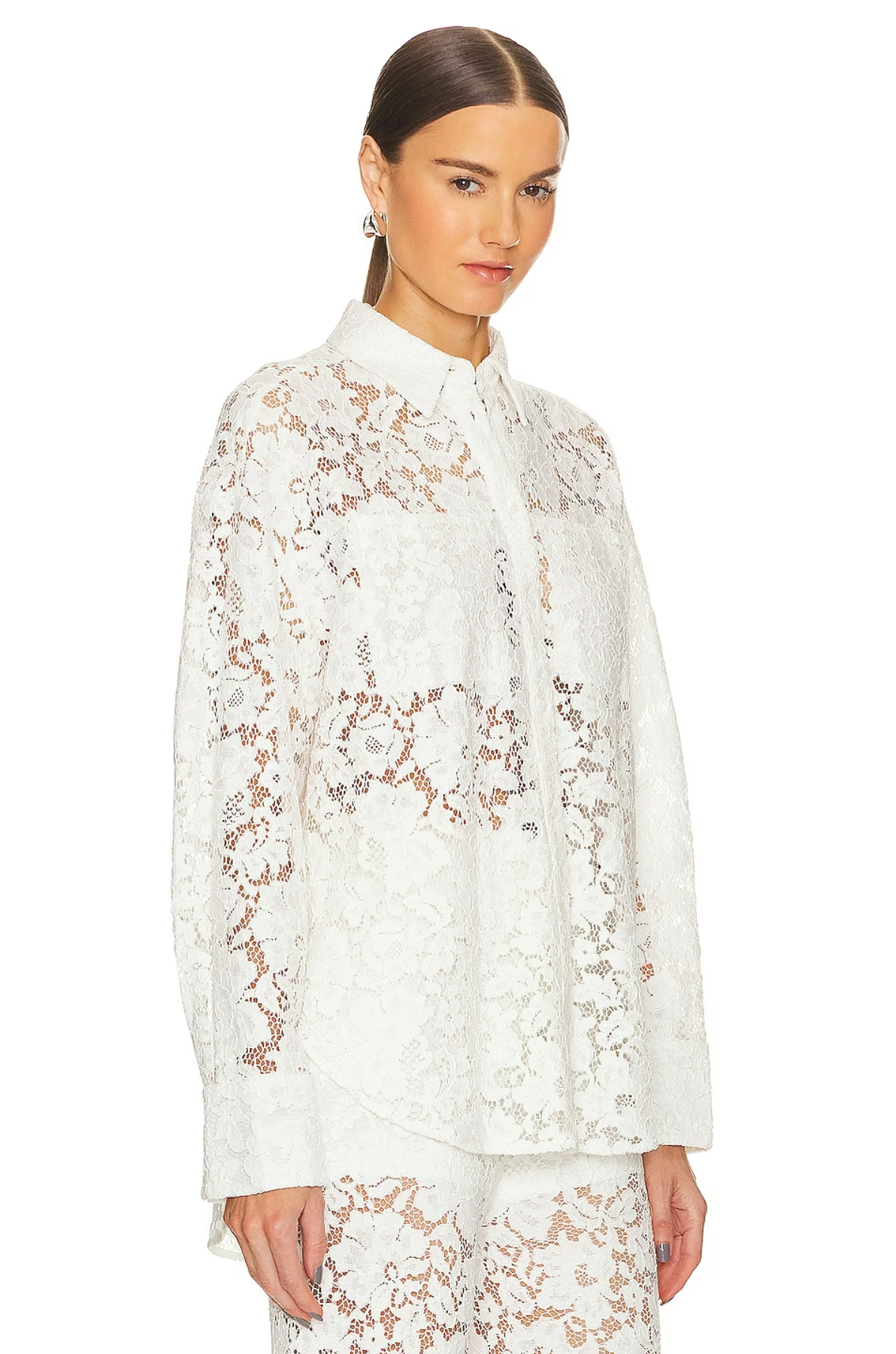 open lace back dress London Lace Oversized Dress Shirt – SANS FAFF
