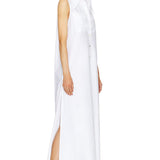 Sleeveless Floor Length Shirt Dress