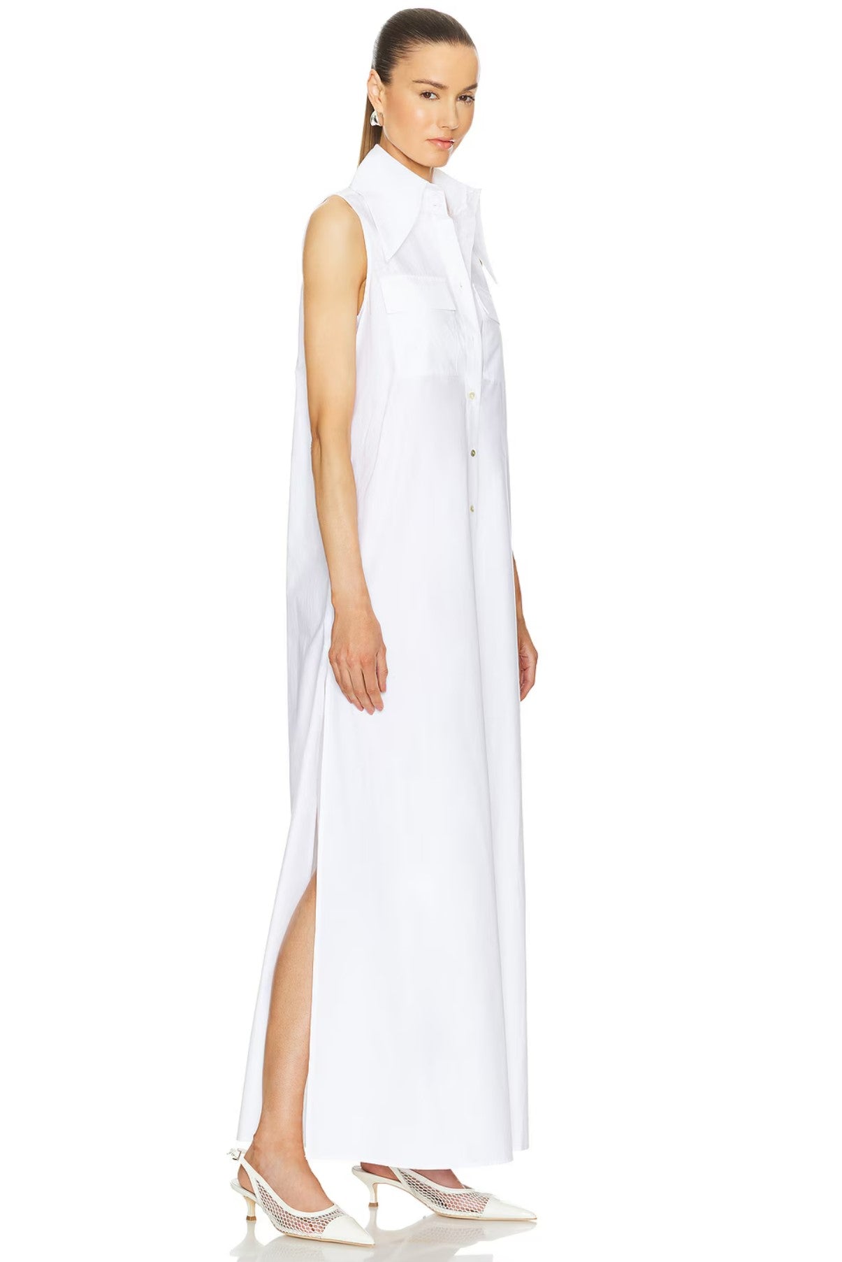 Sleeveless Floor Length Shirt Dress – SANS FAFF