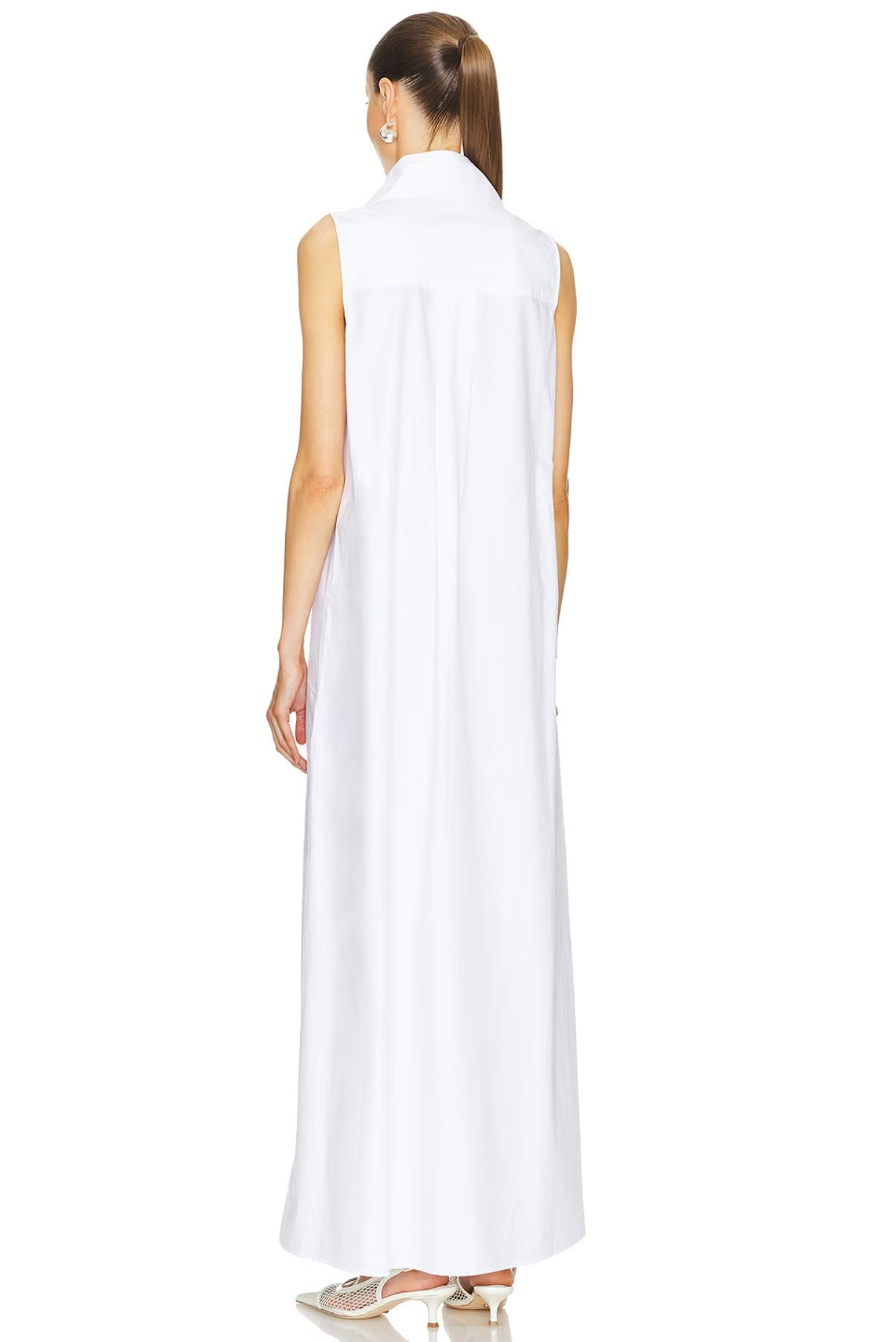 Sleeveless Floor Length Shirt Dress  SANS FAFF