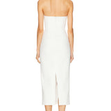 Evening Midi Dress with Sweetheart Neckline