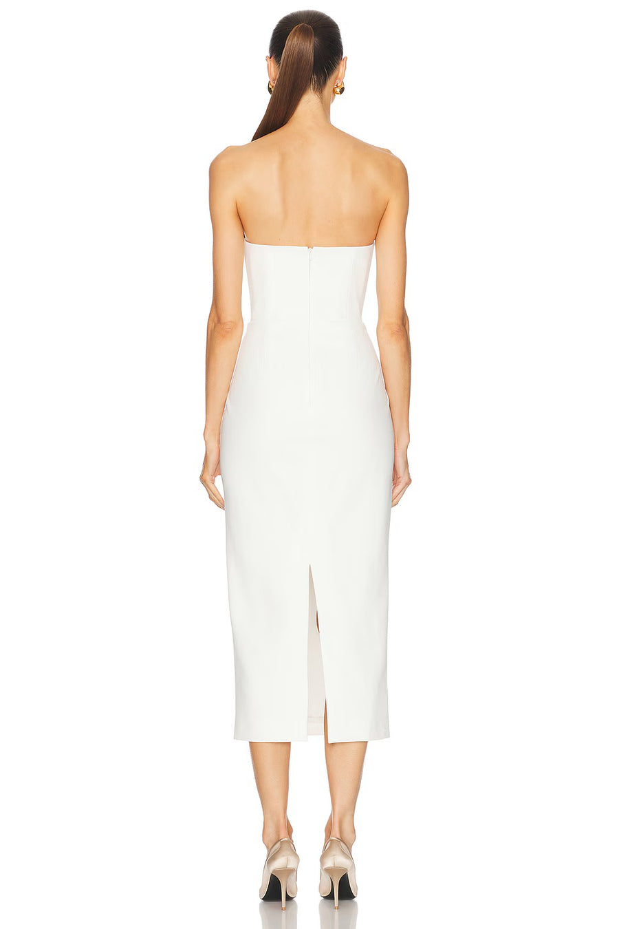 Evening Midi Dress with Sweetheart Neckline