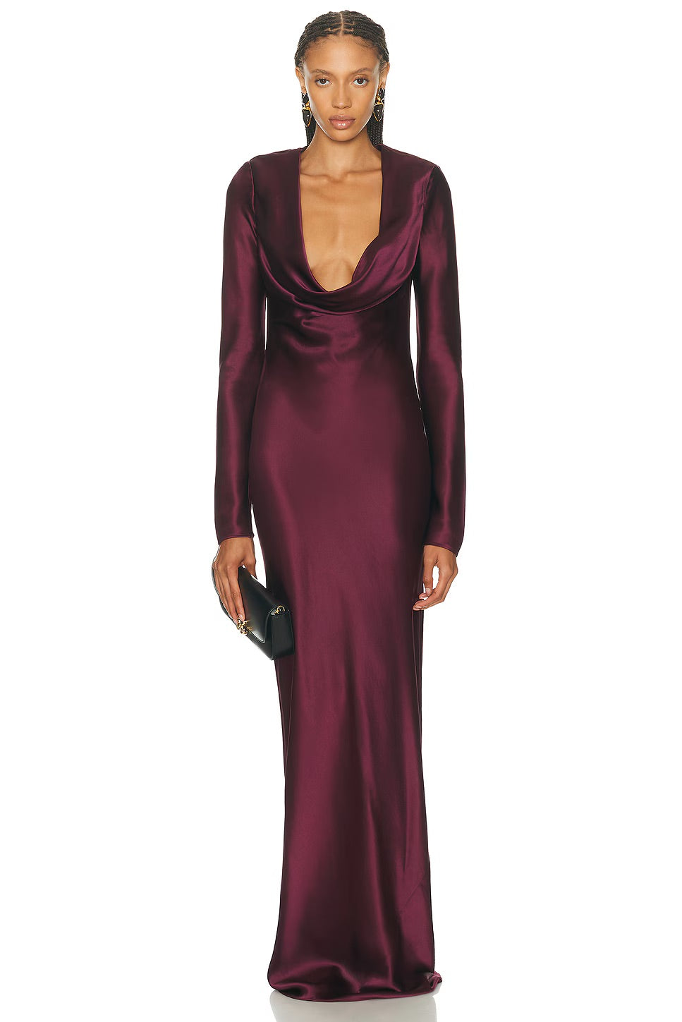 Anna Cowl Evening Dress Black / M