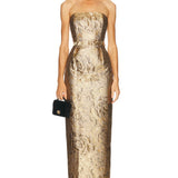 Gold Blair Dress with Belt