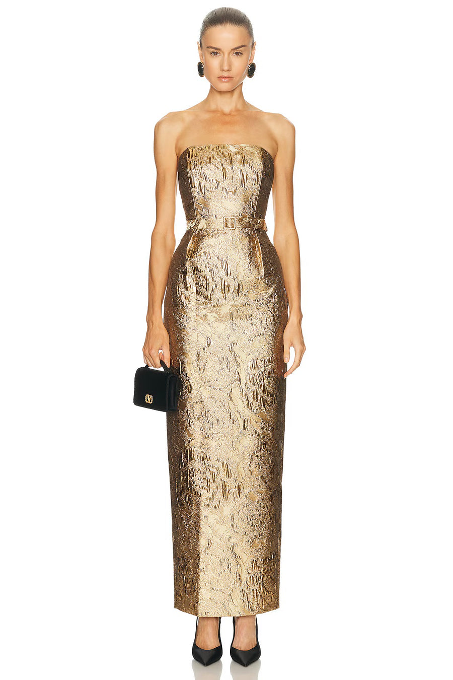 Gold Blair Dress with Belt
