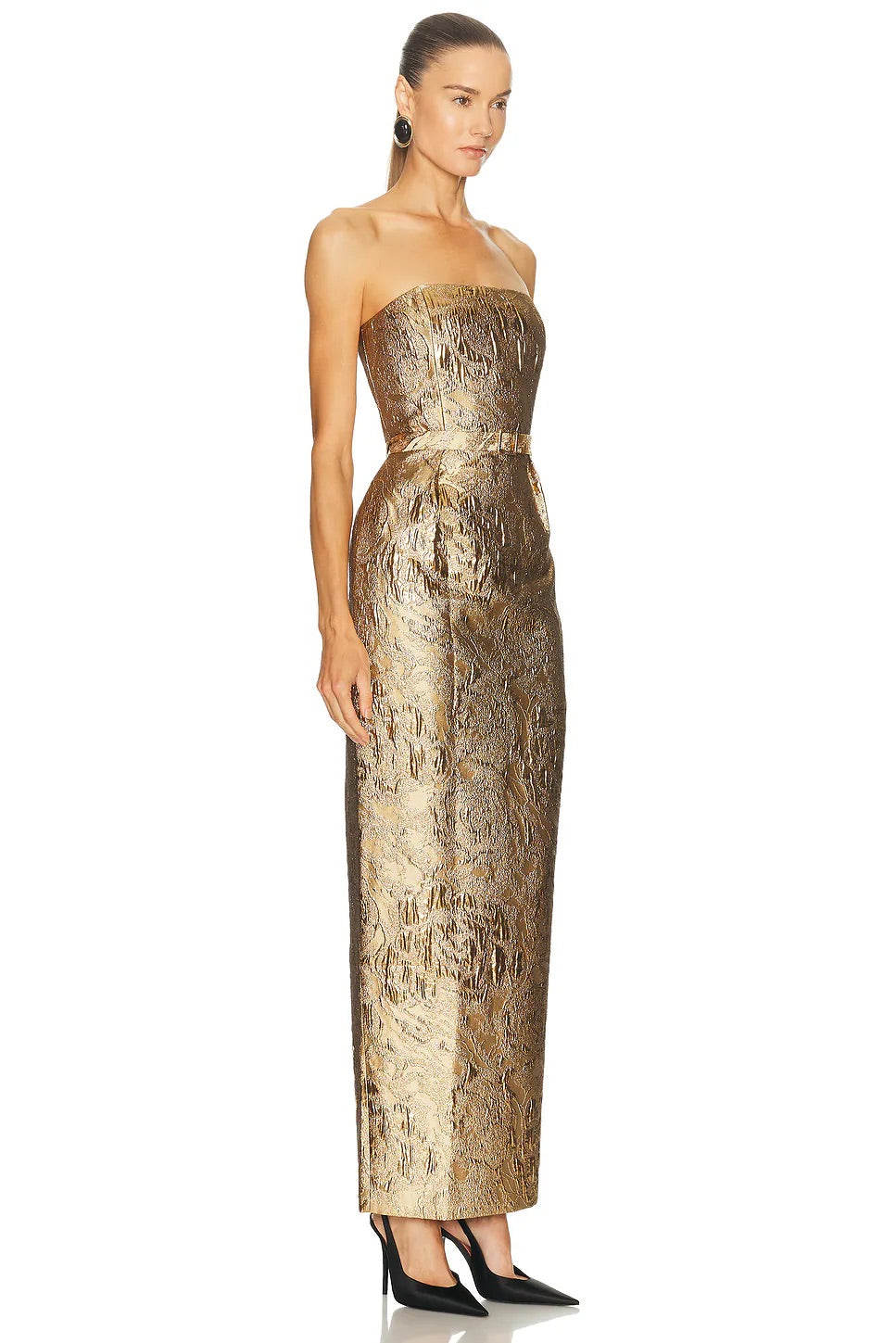 Gold Blair Dress with Belt Gold / S Gold Blair Dress with Belt Gold / S