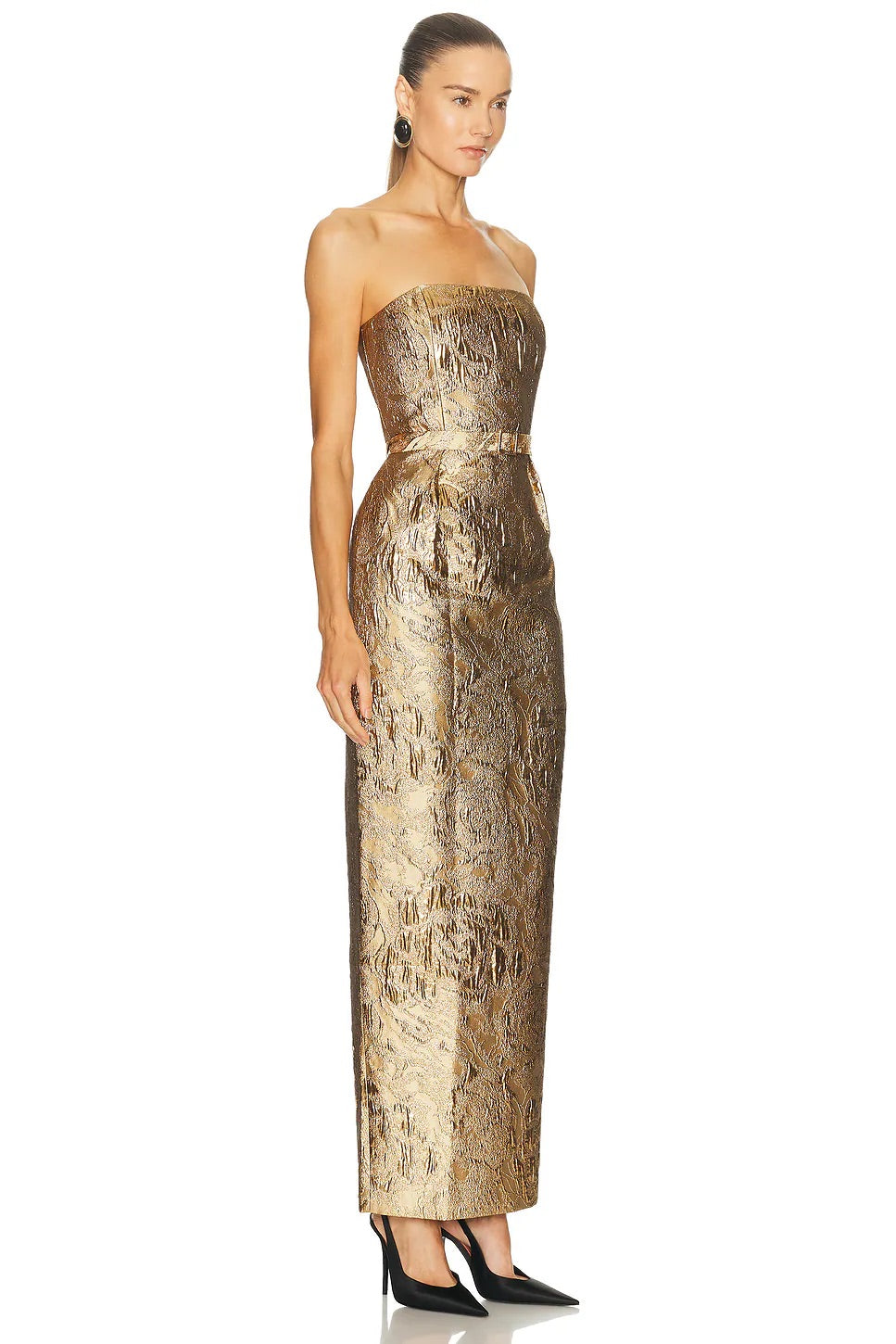 Gold Blair Dress with Belt
