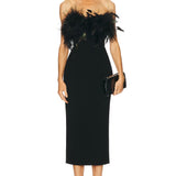 Feather Midi Dress