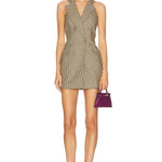 Sans Faff Check Juniper Mini Dress in Brown Plaid