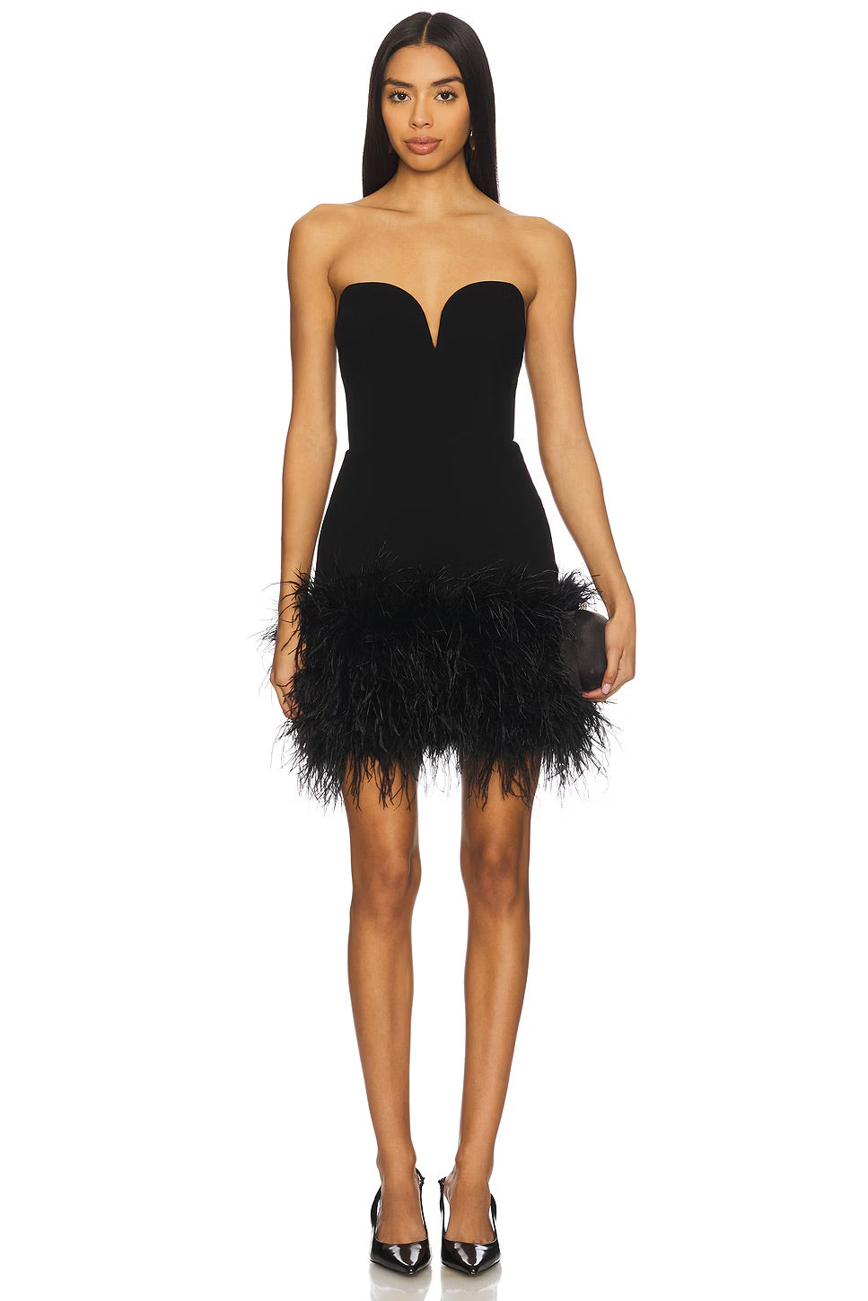 mini feather dress Intense defense in Black length sleeves and an easy fit keep things polished Posey Mini Feather Dress Black
