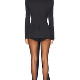Satin Sloan Structured Blazer with Detachable Bow