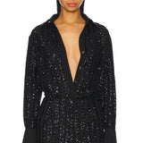 Striped Sequin Long Sleeve