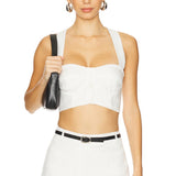 Sorrento Linen Halter Bralette