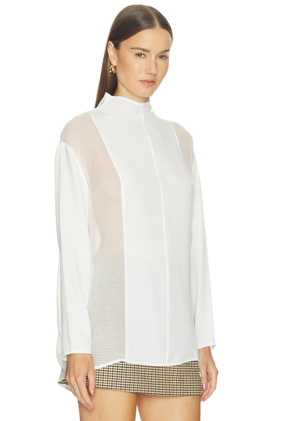 Mockneck Silk Shirt