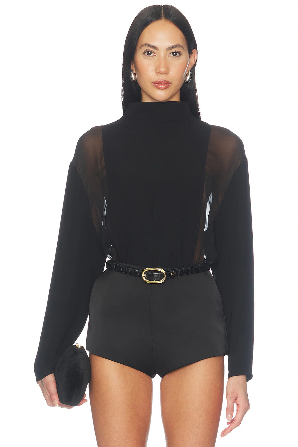 Mockneck Silk Shirt