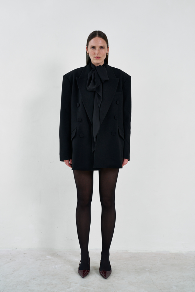Double Breasted Meurice Blazer in Crepe