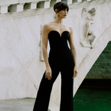 Evening Jumpsuit with Sweetheart Neckline