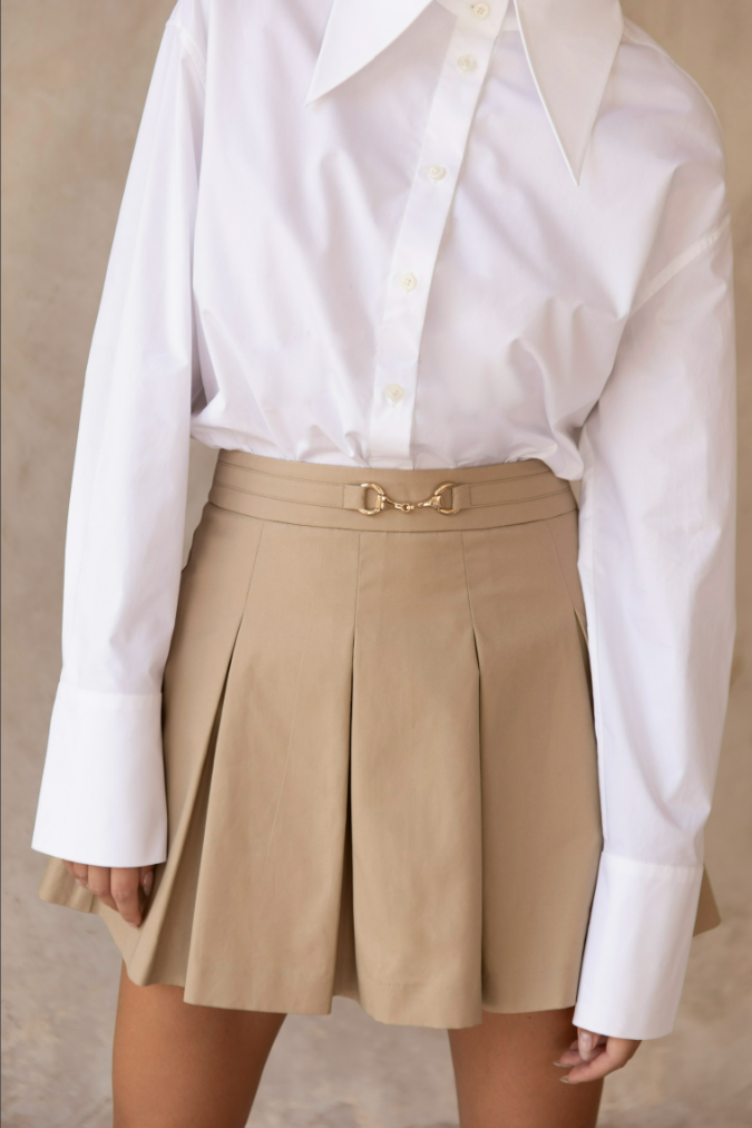 Trench Pleated Skirt