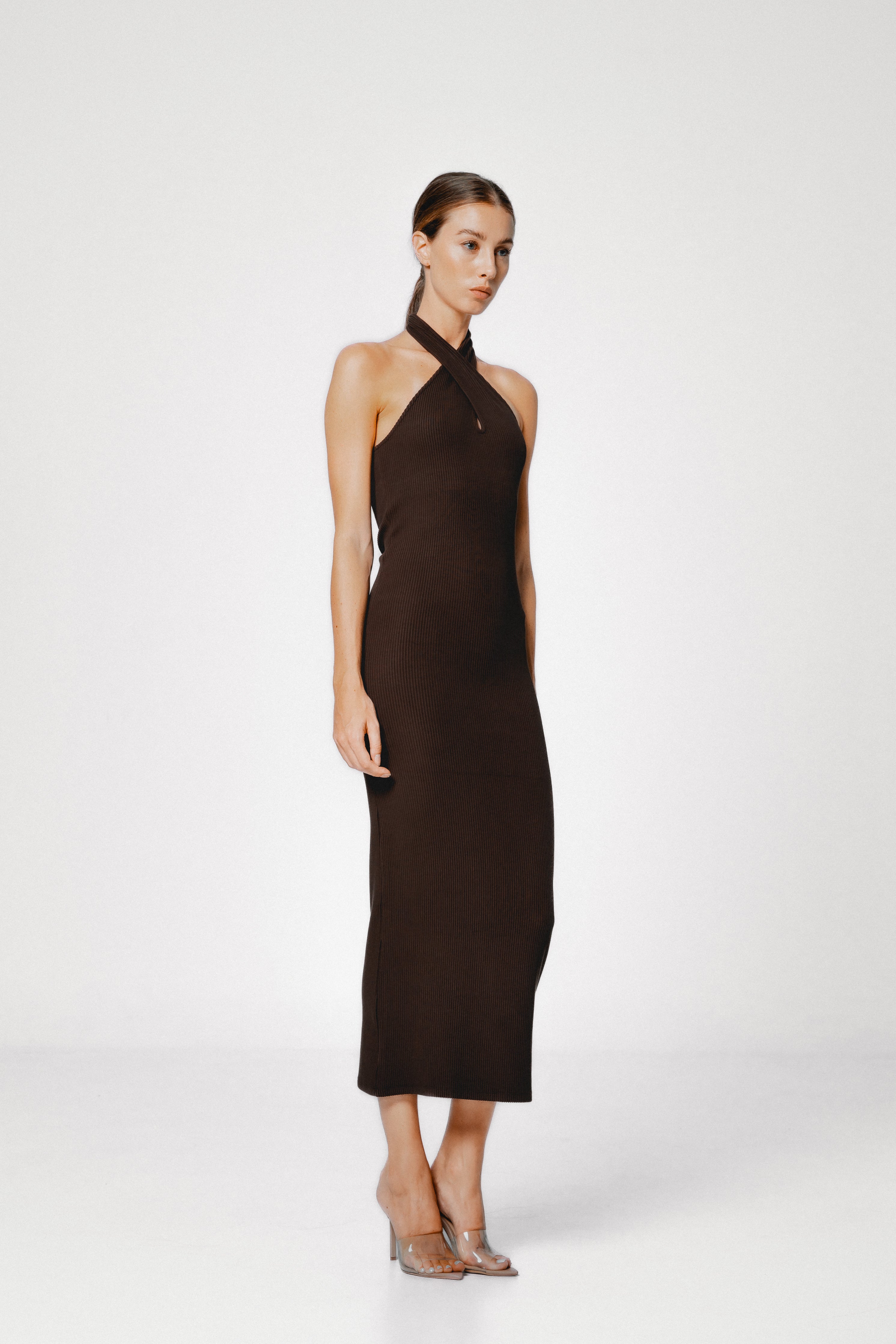 Lozza Halter Neck Maxi Dress White / XS Lozza Halter Neck Maxi Dress White / XS