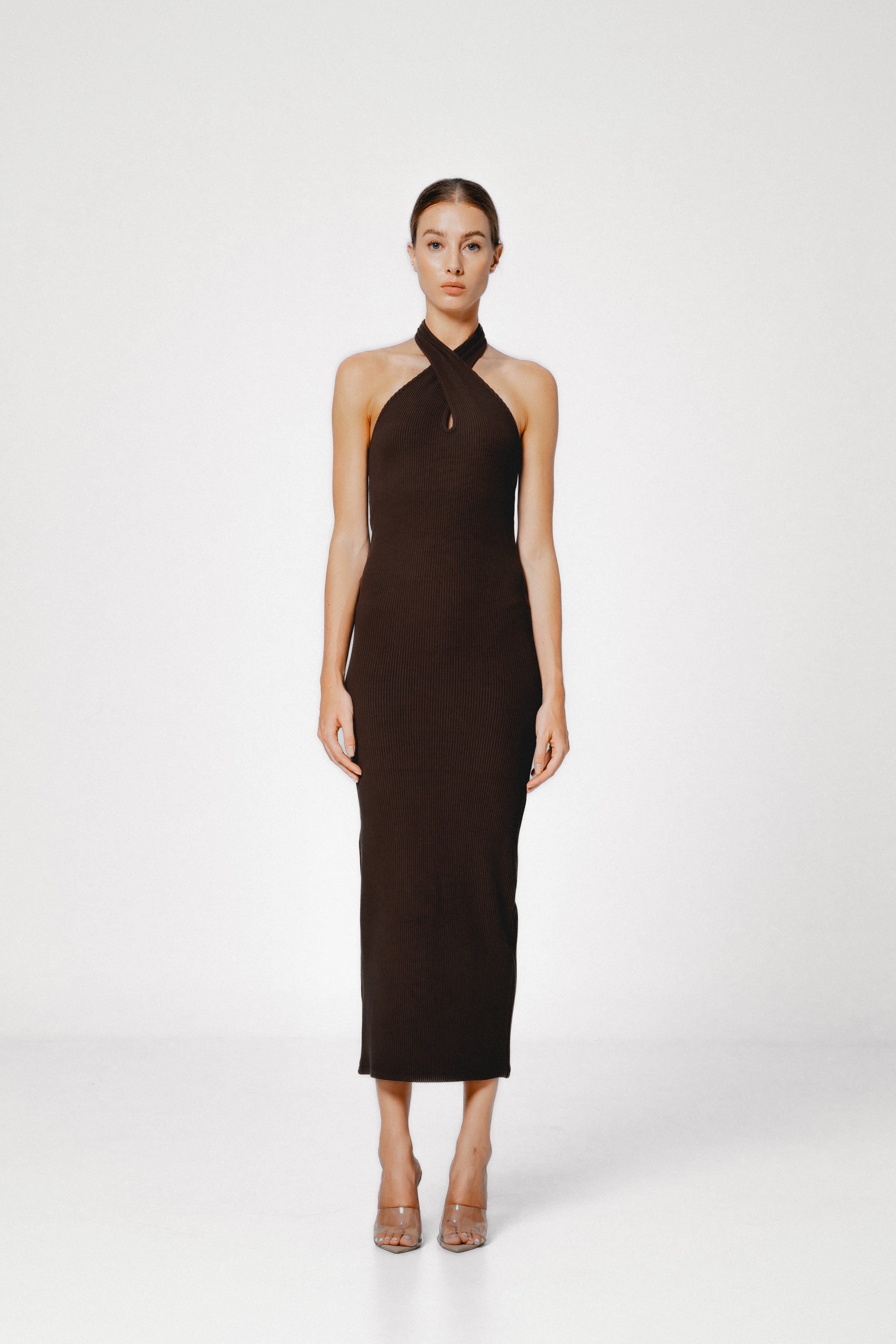 slim fit dress slacks Lozza Halter Neck Maxi Dress – SANS FAFF
