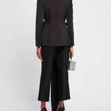 Satin Sloan Structured Blazer with Detachable Bow