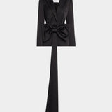 Satin Sloan Structured Blazer with Detachable Bow