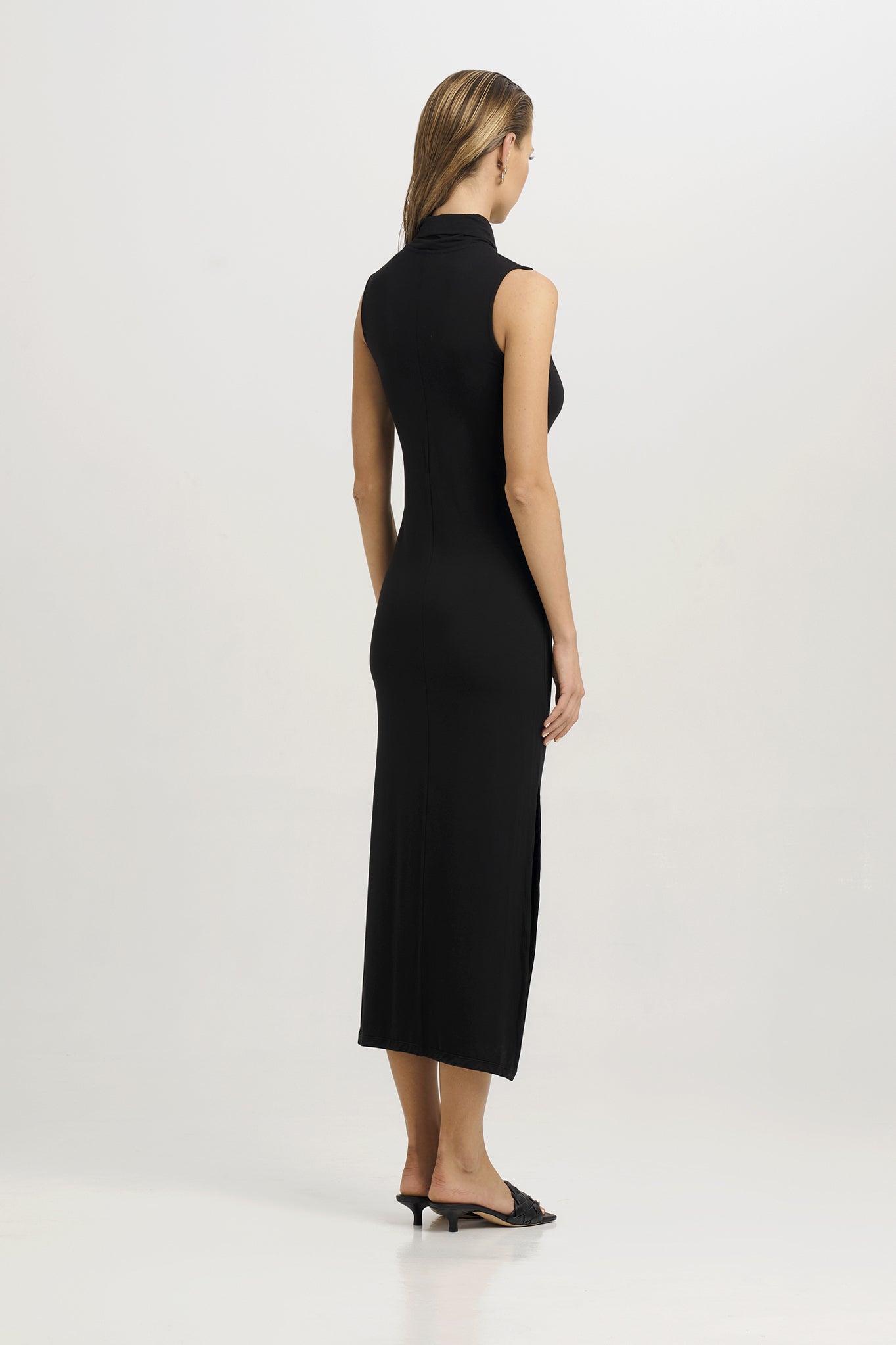 Rachel Sleeveless Turtleneck Dress - Black / XS Rachel Sleeveless Turtleneck Dress - Black / XS
